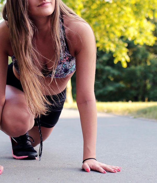 Person starting active morning with gentle movements